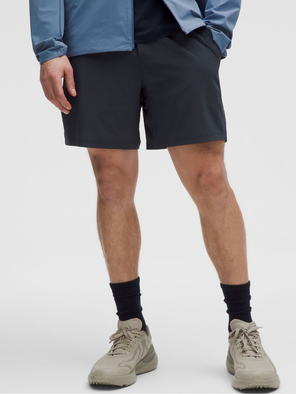 Lululemon Men's Navy Blue Linerless Pace Breaker Athletic Shorts 5” Large